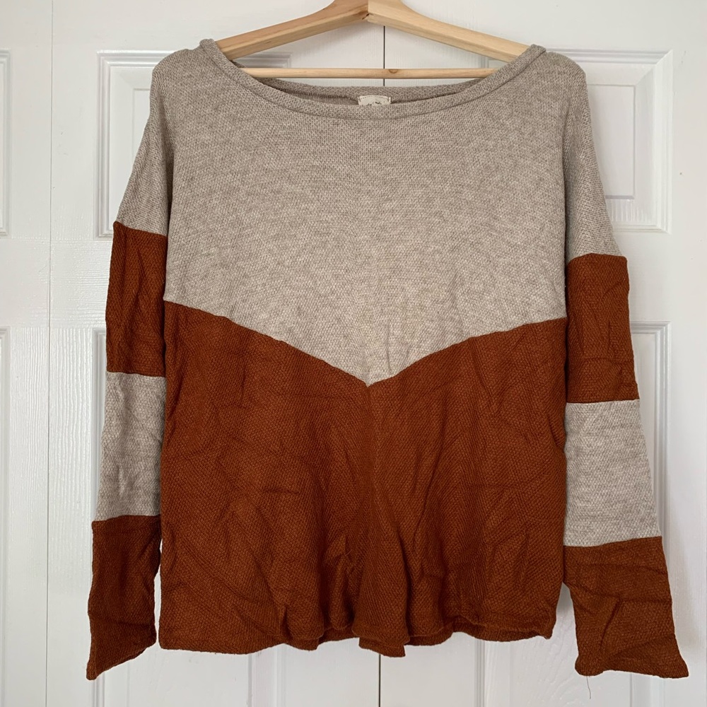 Chevron color-block sweater